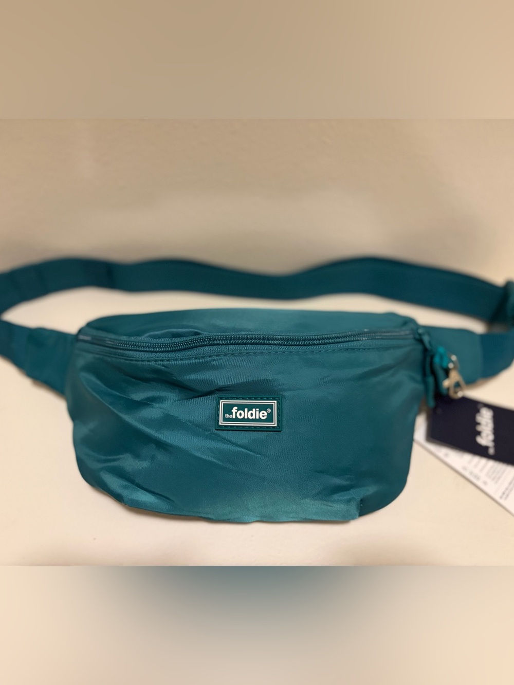 The Foldie Teal Waist Crossbody Bag RFID Blocking Travel Hand Free NWT